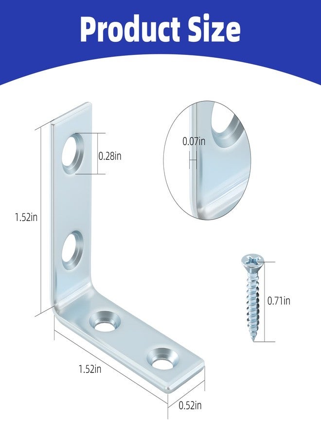 Home Master Hardware مجموعة من 40 قطعة من دعامات الزاوية القائمة على شكل حرف L مقاس 1-1/2 بوصة من هوم ماستر هاردوير مع براغي - Image 2